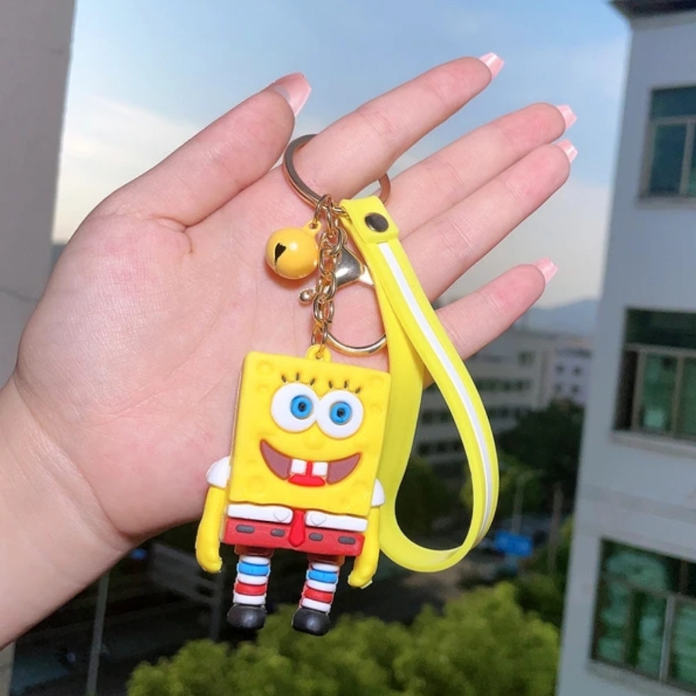 1/$6 or 2/$10 NWOT 3D SpongeBob Key Chain Key Fob. Gold-Toned.
